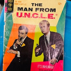 The Man From U.N.C.L.E. Vintage Comic Cover - Yellow, Orange, Pink, Green